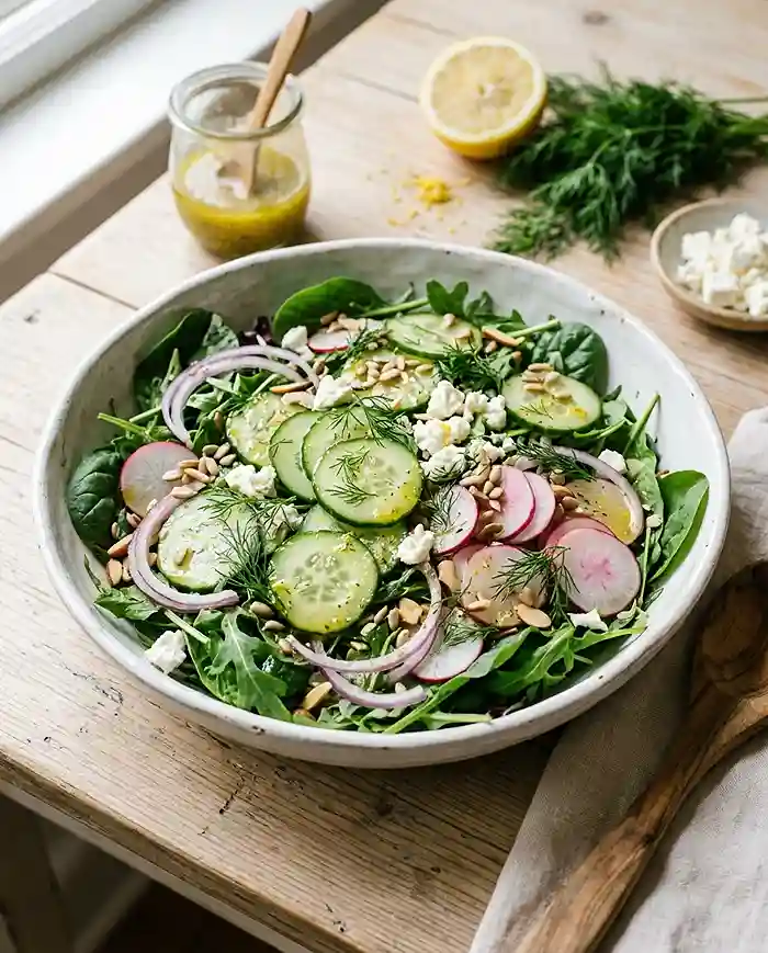 Lemon Dill Cucumber Greens Salad 4 easy green salad