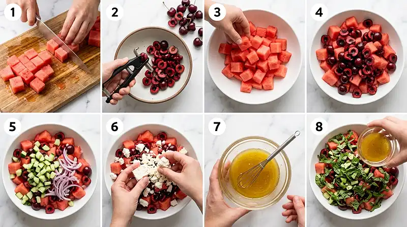 Watermelon Cherry Feta Salad 3 feta salad