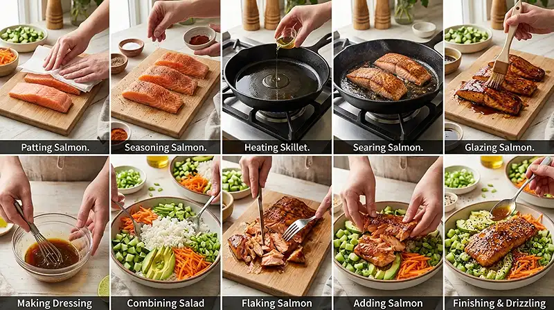hot honey salmon bowl