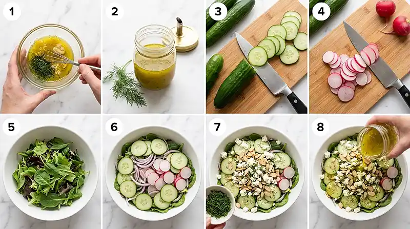 Lemon Dill Cucumber Greens Salad 3 lemon dill salad