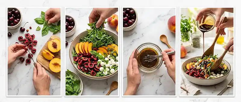 Summer Cherry Peach Mozzarella Salad 3 mozzarella salad