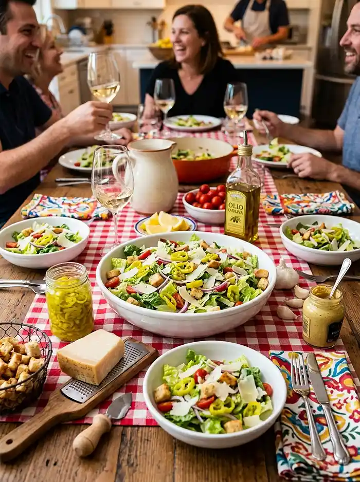Parmesan Pepperoncini Romaine Salad 4 parmesan salad