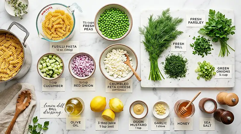 Lemon Dill Pea Pasta Salad 2 pea pasta salad