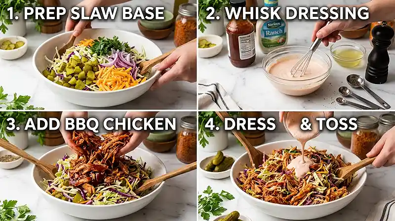 BBQ Chicken Pickle Slaw Salad 3 pickle slaw