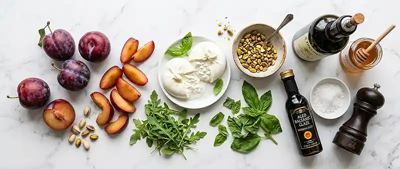 Plum Burrata Basil Salad 2 plum salad