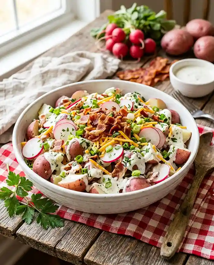 Loaded Ranch Red Potato Radish Salad 4 radish salad