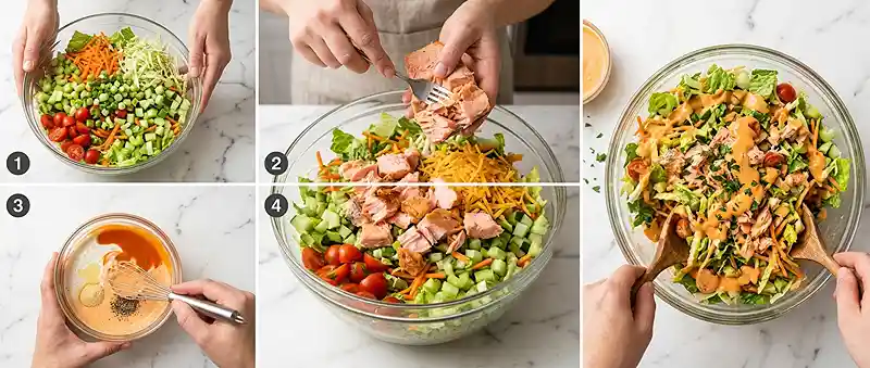 Buffalo Ranch Salmon Chopped Salad 3 ranch chopped salad