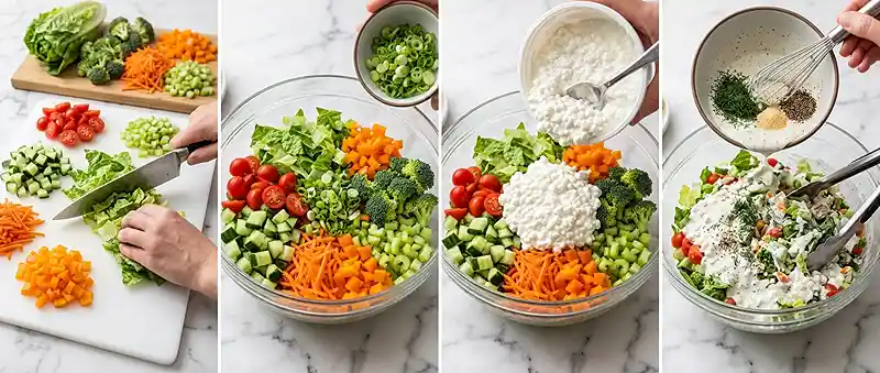 Cottage Cheese Ranch Chopped Veggie Salad 3 ranch chopped salad