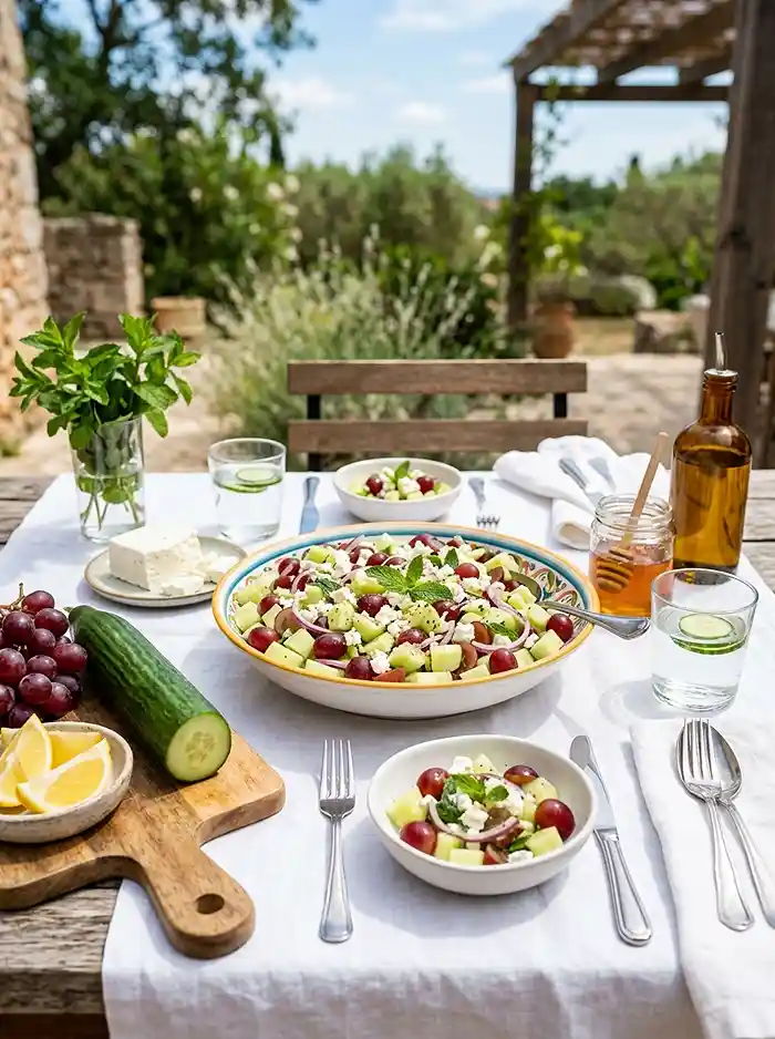 Cucumber Grape Feta Salad 4 refreshing side salad