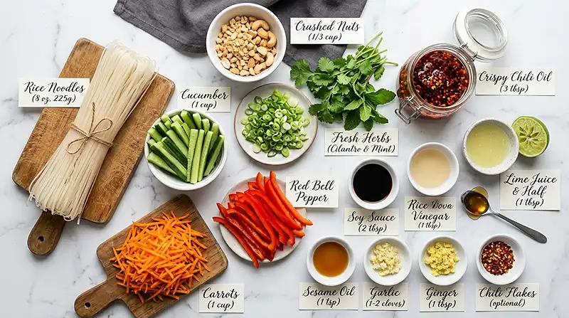 Crispy Chili Oil Rice Noodle Salad 2 rice noodle salad