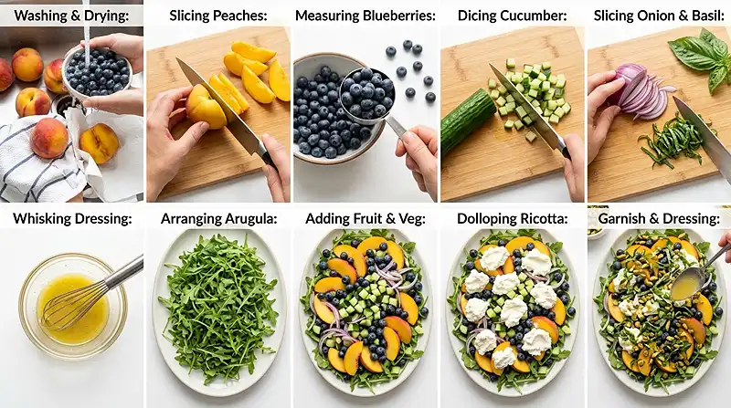 Peach Blueberry Basil Ricotta Salad 3 ricotta salad