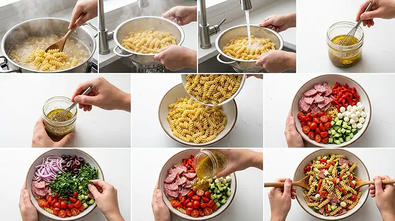 Roasted Pepper Salami Pasta Salad 3 roasted pepper pasta salad