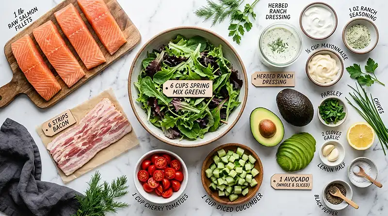 Salmon BLT Avocado Salad 2 salmon blt salad