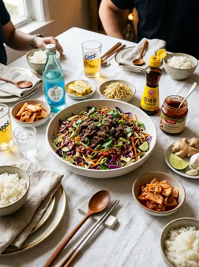 Korean BBQ Beef Slaw Salad 4 slaw salad