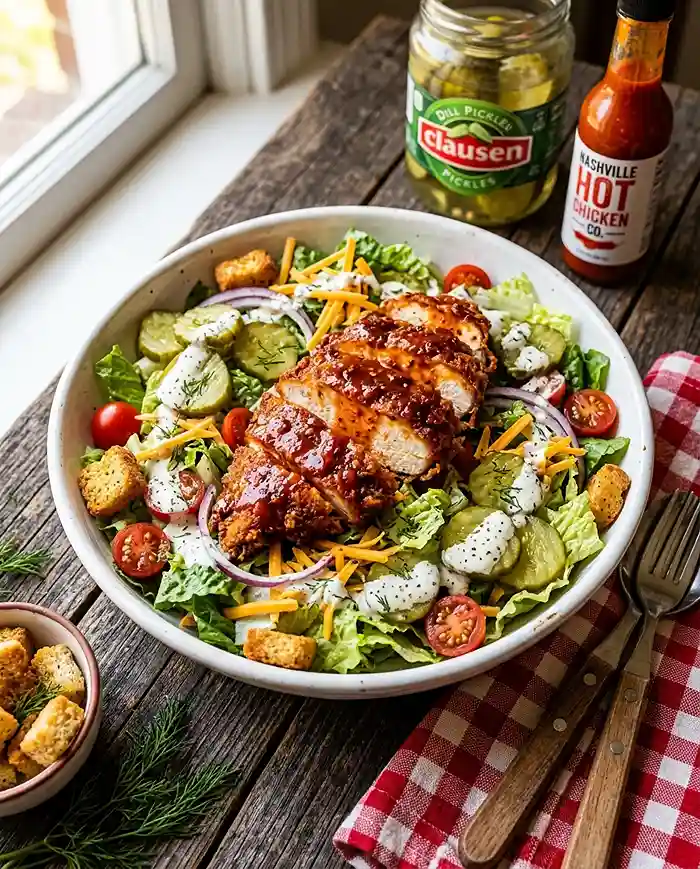 Nashville Hot Chicken Pickle Salad 4 spicy chicken salad