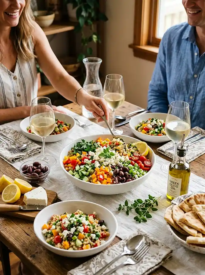 Mediterranean Quinoa Crunch Salad 4 stone fruit salad