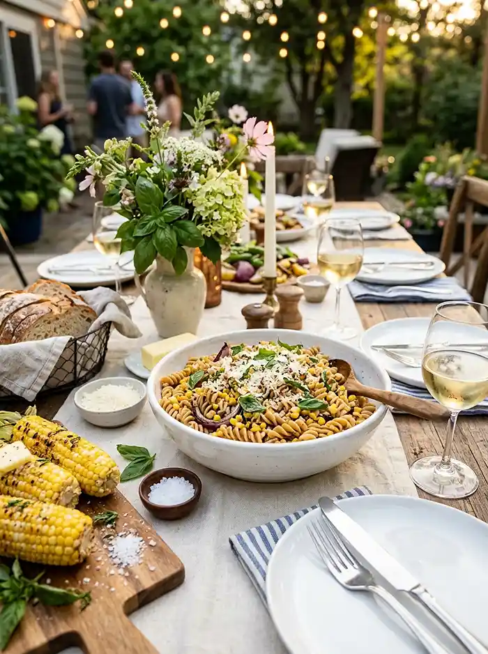 Brown Butter Corn Pasta Salad 4 summer cookout salad