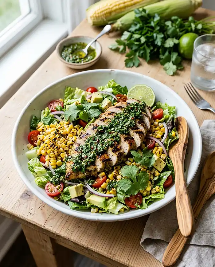 Chimichurri Chicken Corn Salad 4 summer dinner salad