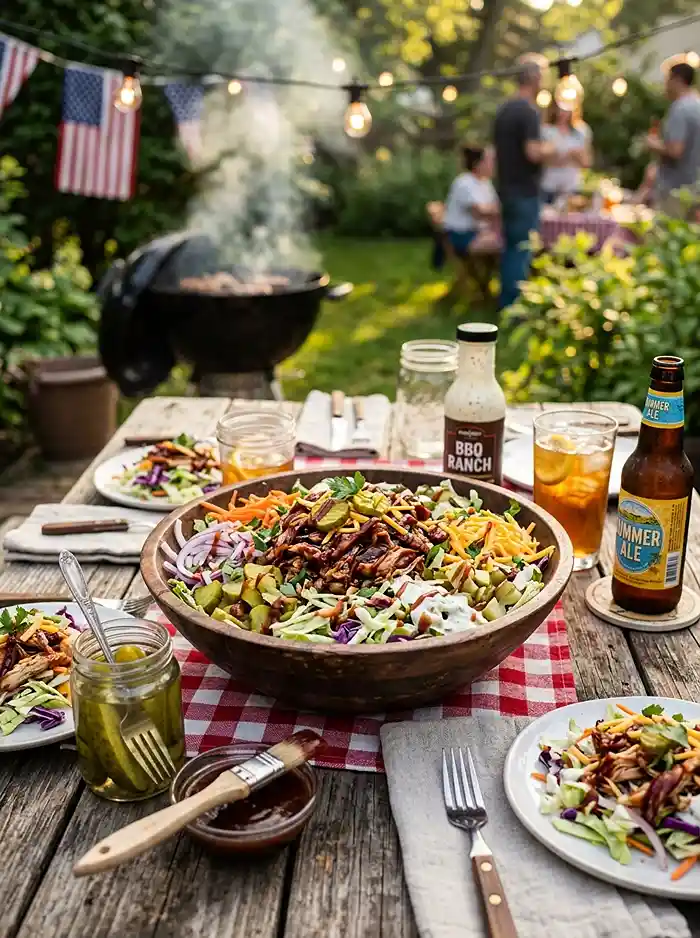 BBQ Chicken Pickle Slaw Salad 4 summer dinner salad