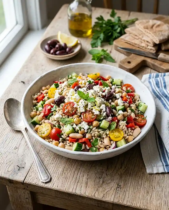 Mediterranean Rice Bean Picnic Salad 4 summer meal prep