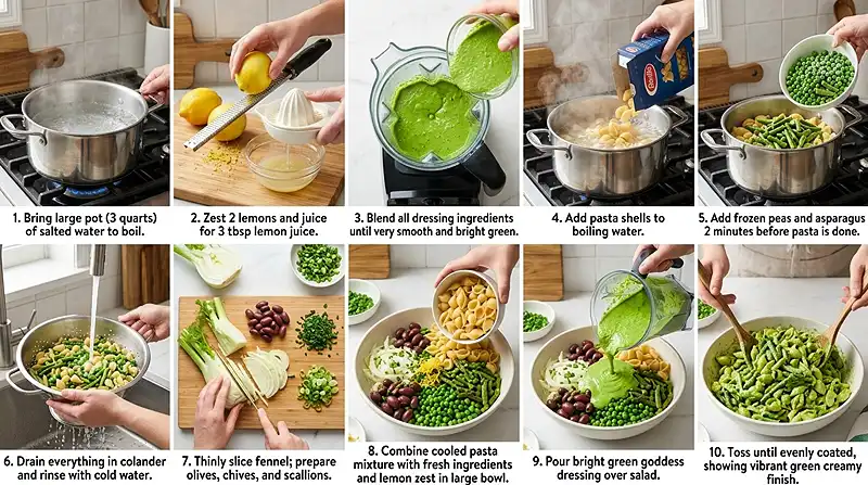 Green Goddess Pasta Salad 3 summer potluck favorite