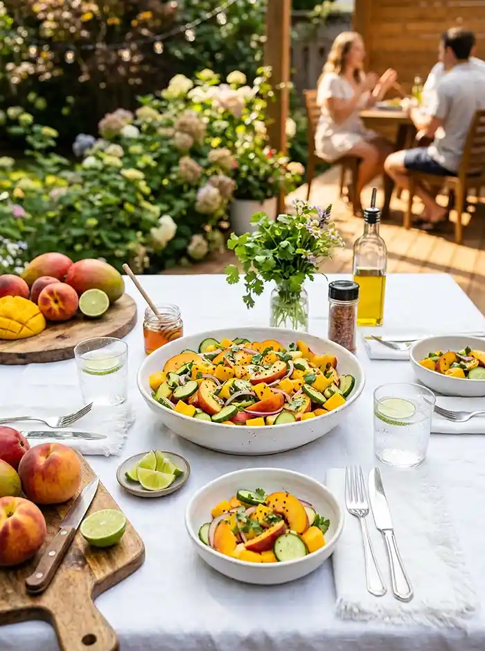Peach Mango Cucumber Salad 4 tropical salad