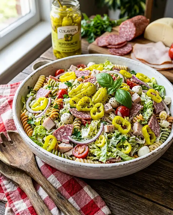 Pepperoncini Grinder Pasta Salad 4 viral pasta salad
