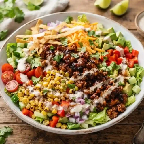 BBQ Ranch Turkey Corn Chop Salad