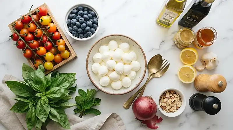 Best Cherry Tomato Blueberry Mozzarella Salad Recipe