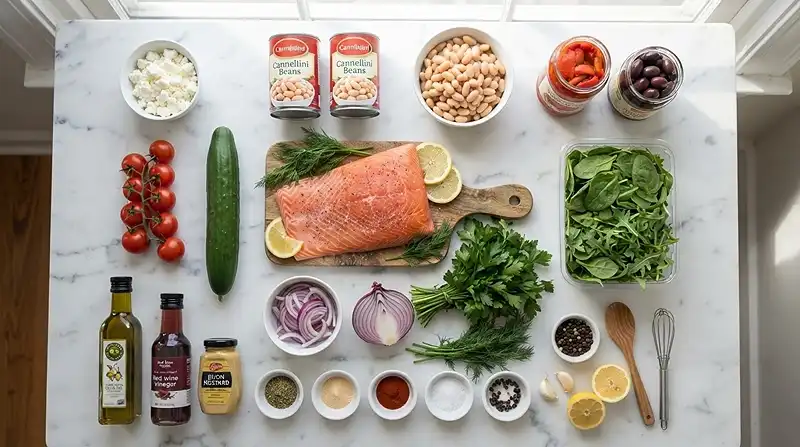 Mediterranean Salmon White Bean Salad 2 Best Mediterranean Salmon White Bean Salad Recipe