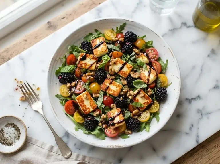 Blackberry Halloumi Tomato Salad