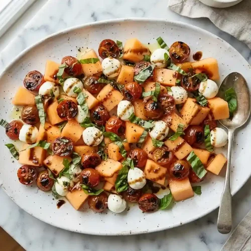 Blistered Tomato Cantaloupe Basil Salad 5 Blistered Tomato Cantaloupe Basil Salad
