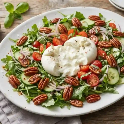 Burrata Greens with Hot Honey Pecans 5 Burrata Greens with Hot Honey Pecans