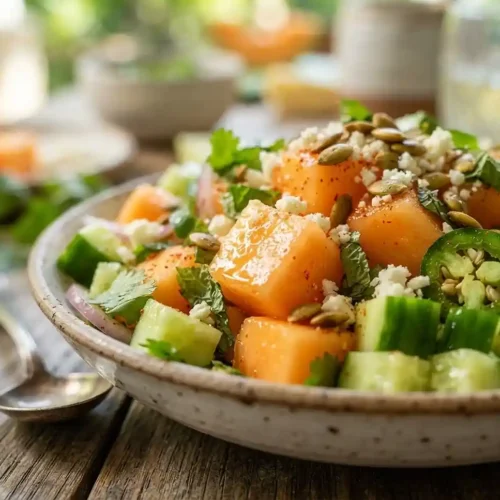 Cantaloupe Cucumber Chili Lime Salad 5 Cantaloupe Cucumber Chili Lime Salad