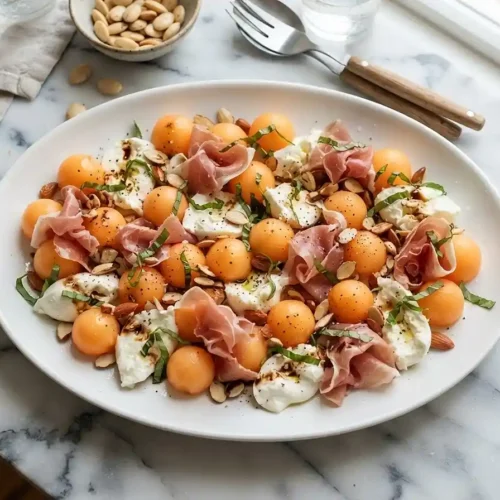 Cantaloupe Prosciutto Mozzarella Salad