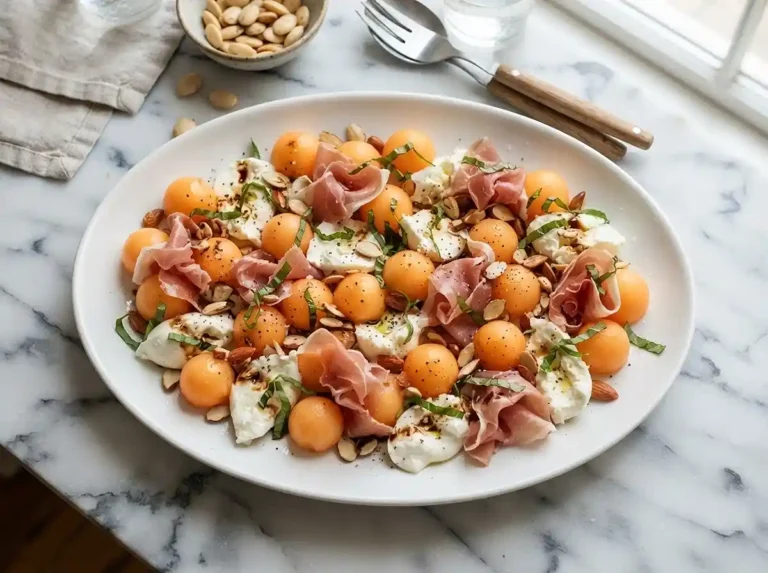 Cantaloupe Prosciutto Mozzarella Salad