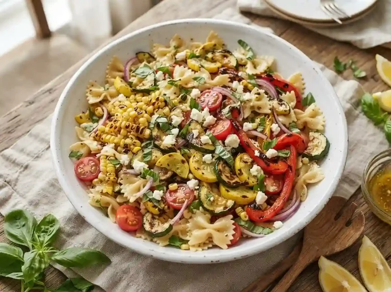 Charred Veggie Farfalle Salad