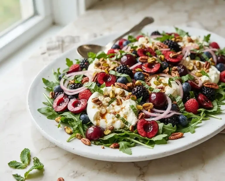 Cherry Berry Burrata Rocket Salad