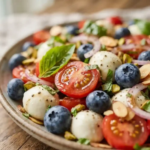 Cherry Tomato Blueberry Mozzarella Salad