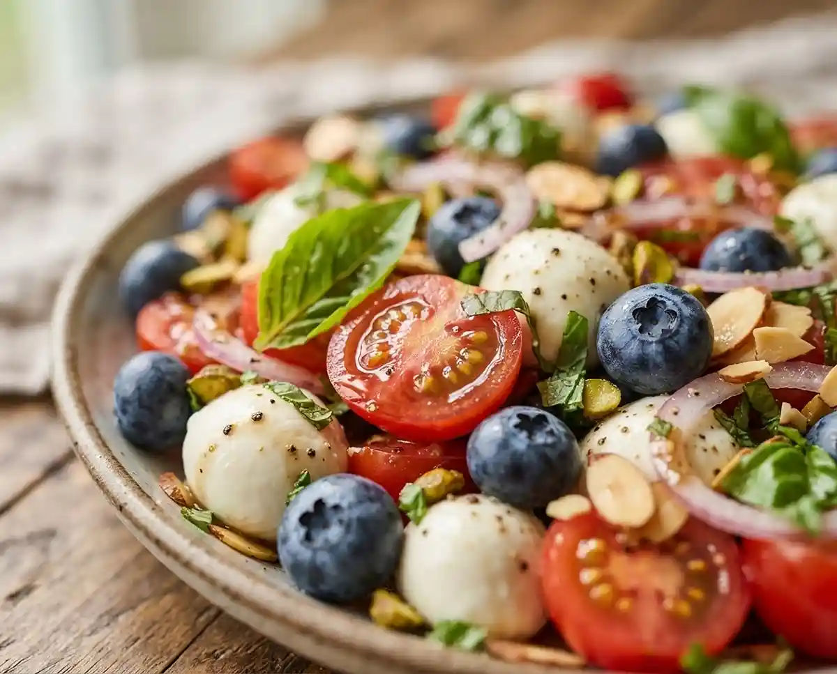 Cherry Tomato Blueberry Mozzarella Salad