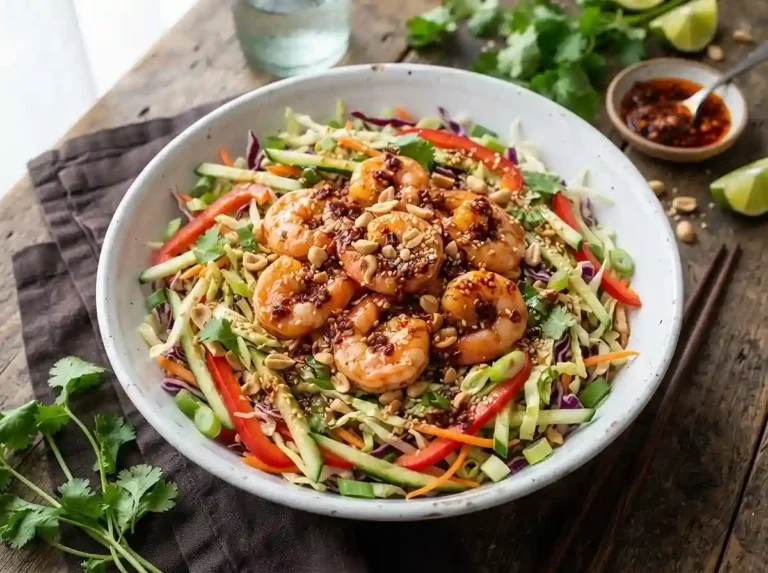 Chili Crisp Shrimp Slaw Bowl