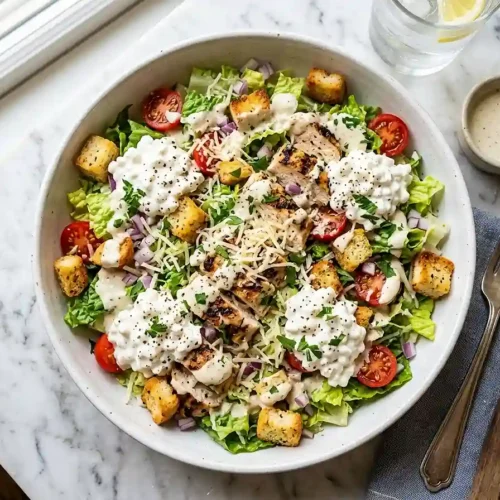 Cottage Cheese Chicken Caesar Chop