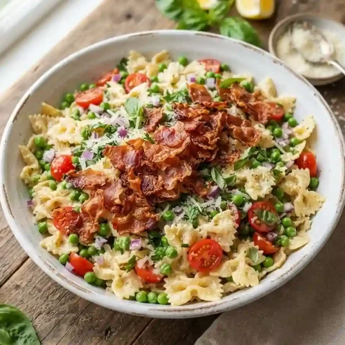 Crispy Prosciutto Pea Pasta Salad 5 Crispy Prosciutto Pea Pasta Salad