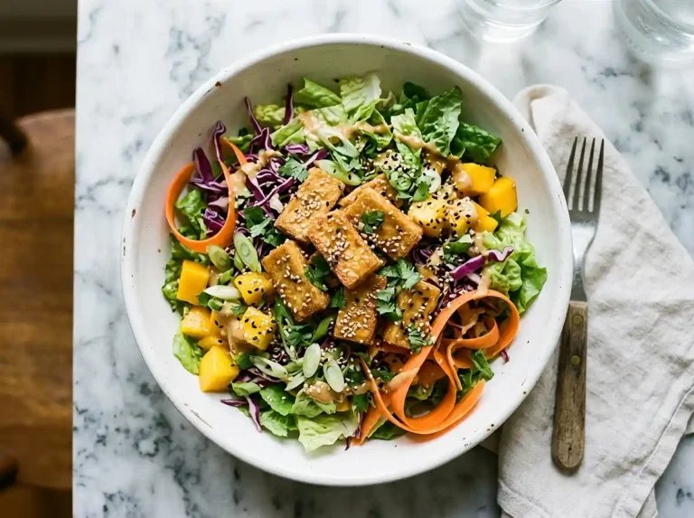 Crispy Tofu Mango Crunch Salad