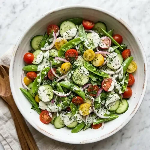 Cucumber Snap Pea Ranch Salad 5 Cucumber Snap Pea Ranch Salad