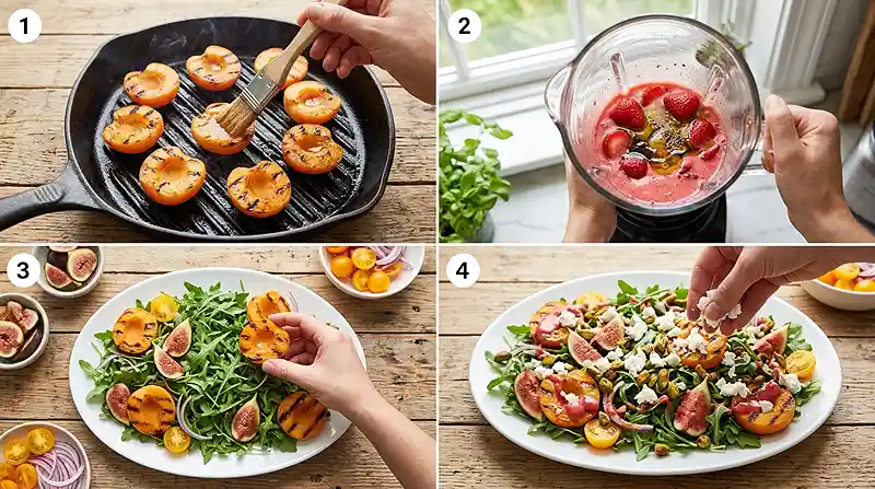 Easy Grilled Apricot Salad with Goat Cheese