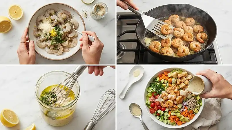 Lemon Parmesan Shrimp Chop Salad 3 Easy Lemon Parmesan Shrimp Chopped Salad