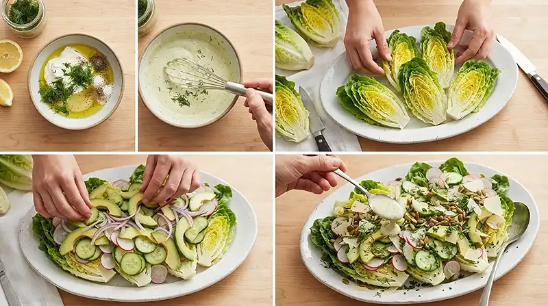 Little Gem Dill Avocado Salad 3 Easy Little Gem Lettuce Salad with Avocado
