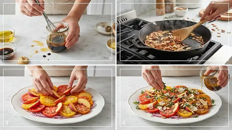 Easy Tomato Nectarine Salad with Fresh Basil