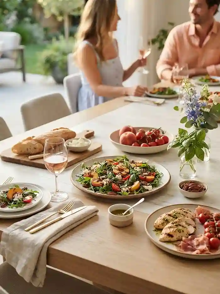 Grilled Peach Cherry Tomato Goat Cheese Salad 4 Fresh Summer Peach Tomato Goat Cheese Salad